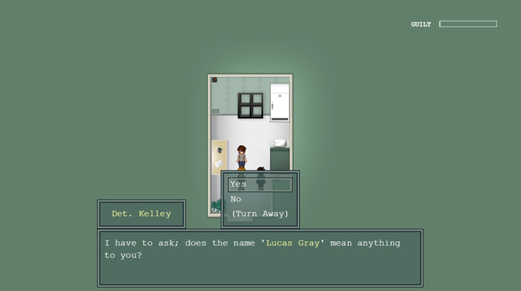 A screenshot from Fragments showing an interegation scene